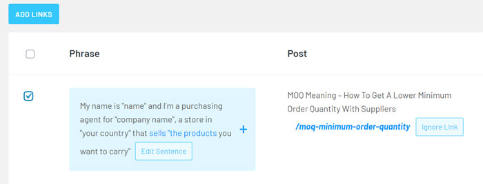 Add links