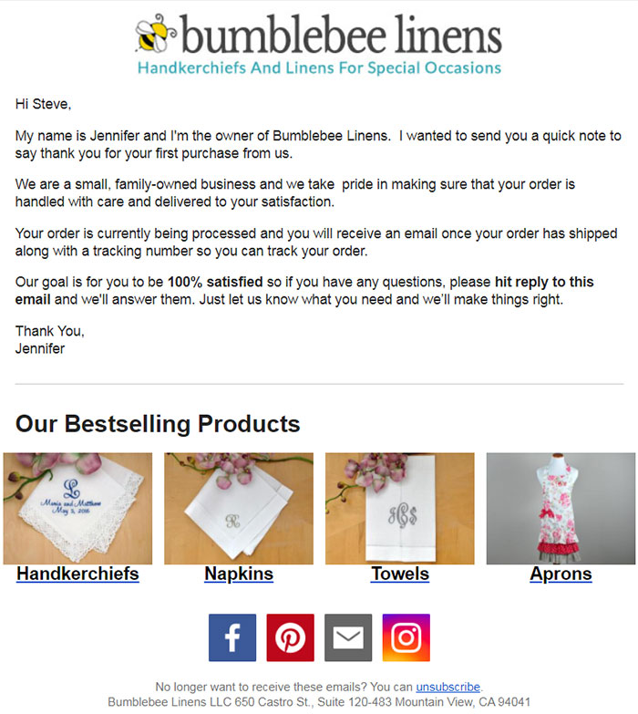Thank You Email