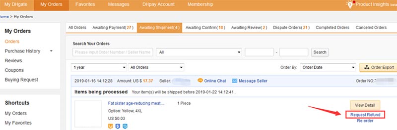 DHGate Refund
