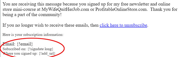 Email footer