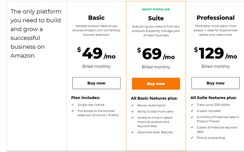 JungleScout Pricing