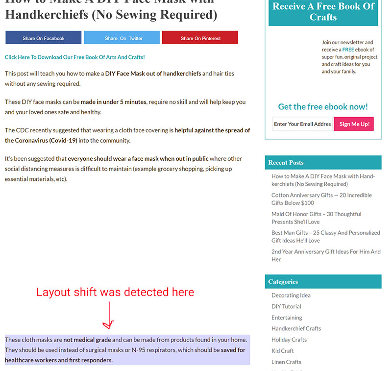 Layout Shift Example