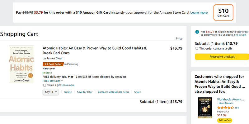Amazon checkout page