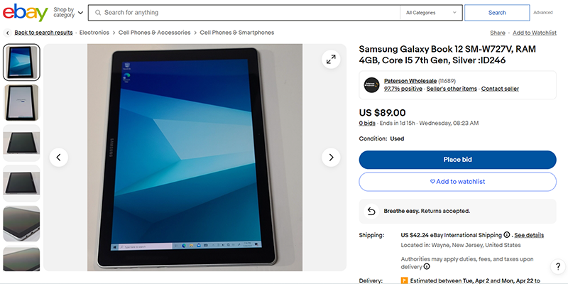 eBay auction product