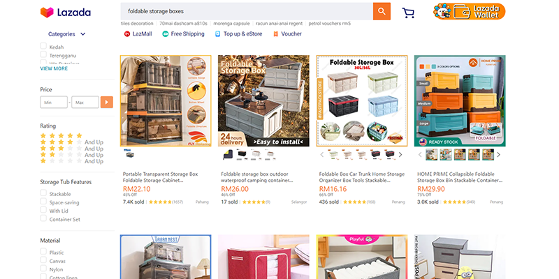 Lazada Malaysia foldable storage boxes