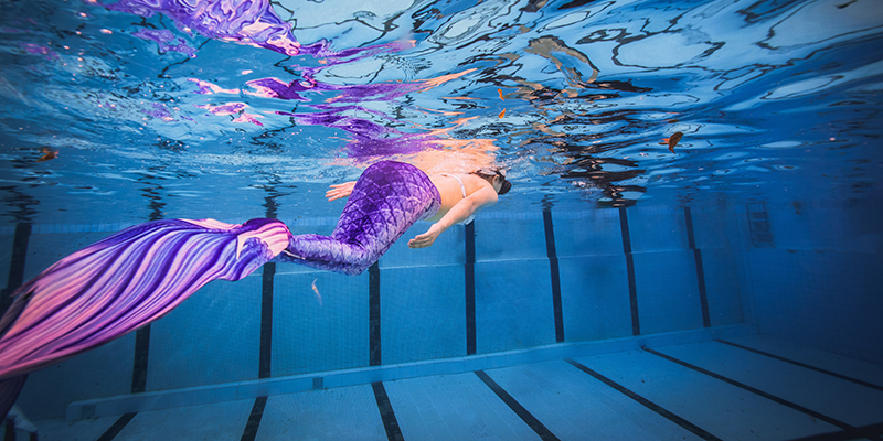 A mermaid swimming in a pool
