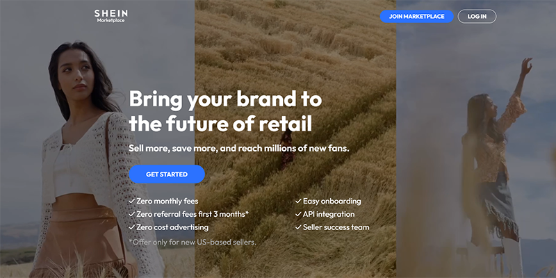 Shein Marketplace homepage