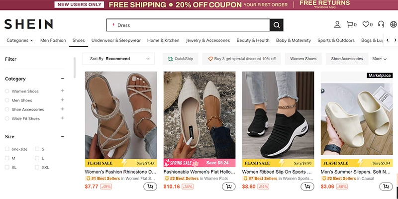 Shein shoes catalog